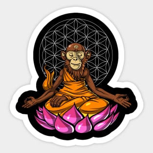 Monkey Zen Buddha Meditation Sticker